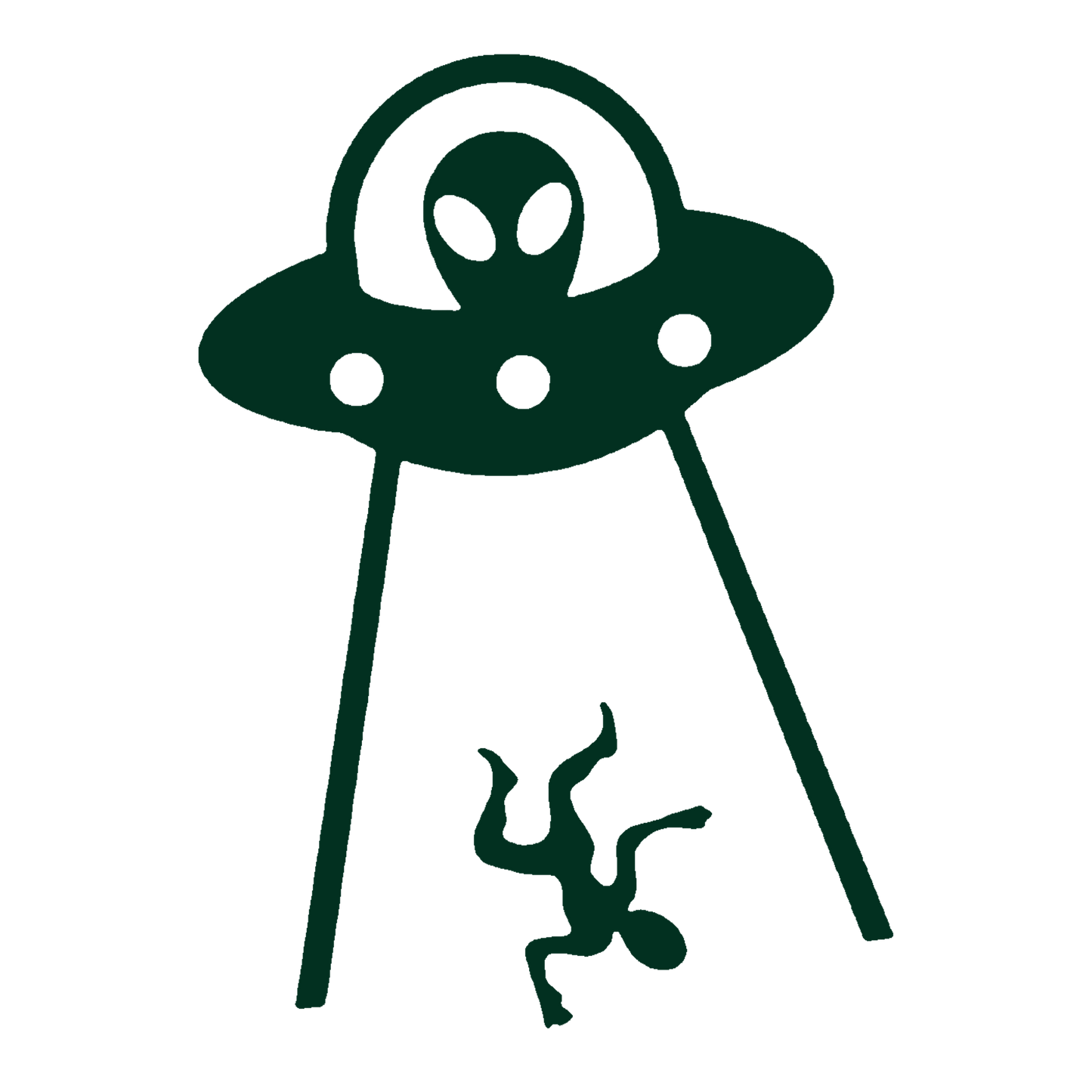UFO & Alien Beam Up Sticker