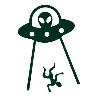 UFO & Alien Beam Up Sticker