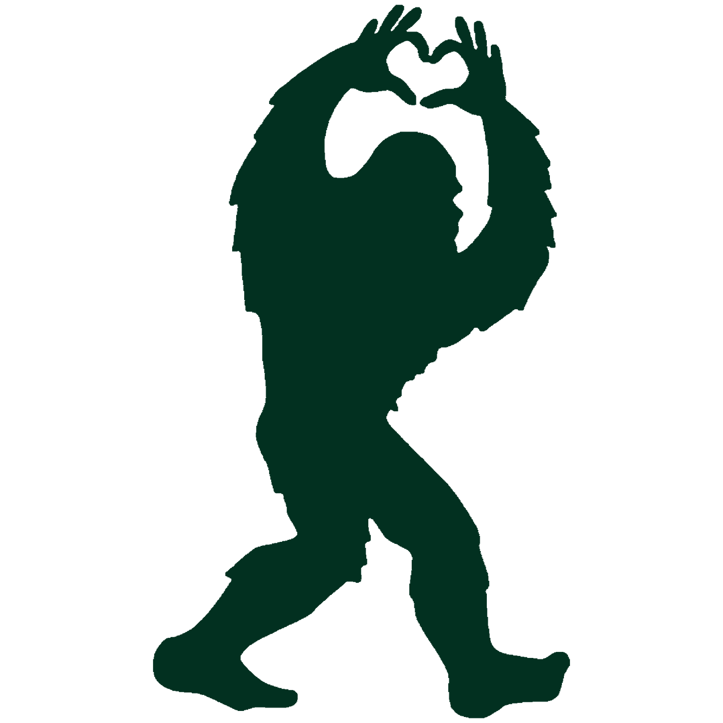 Heart Hands Bigfoot Vinyl Stickers
