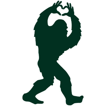Heart Hands Bigfoot Vinyl Stickers