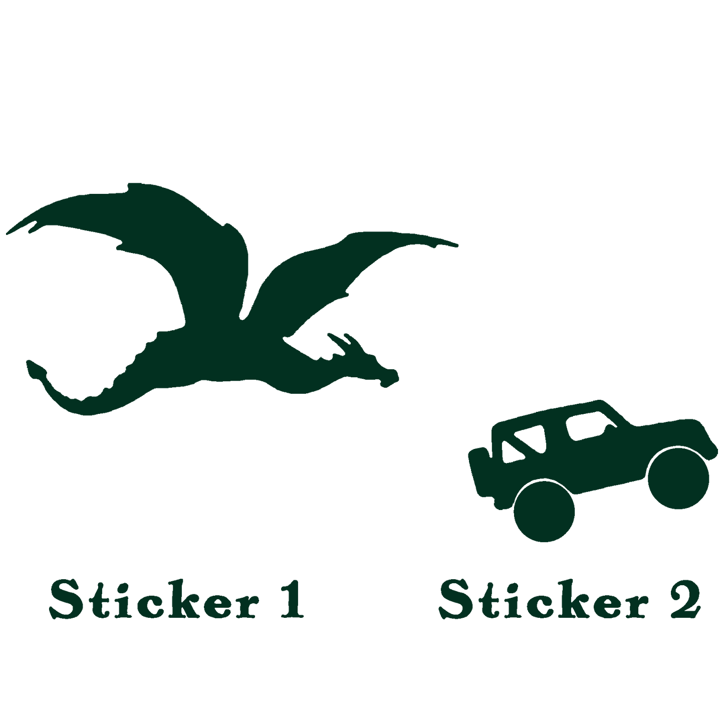 Set of 2 - Dragon vs Car Sticker