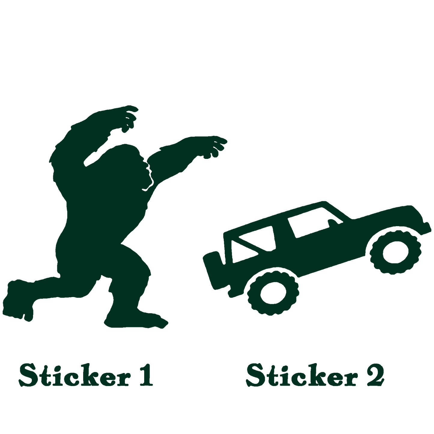 Set 2 Bigfoot Sticker, Bigfoot Toss – Off-Road Vinyl Sticker