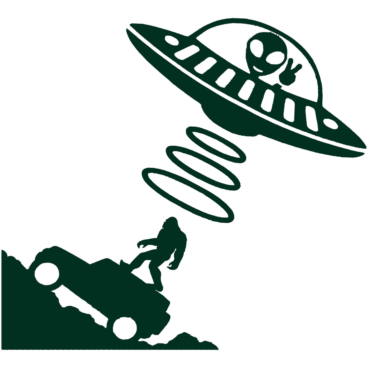 Bigfoot And Alien Sticker