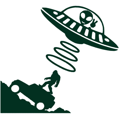 Bigfoot And Alien Sticker