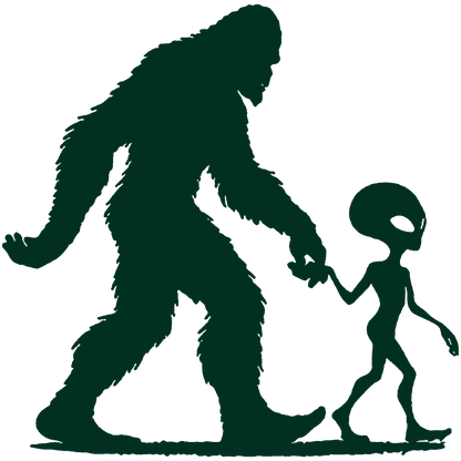 Bigfoot and Alien Sticker