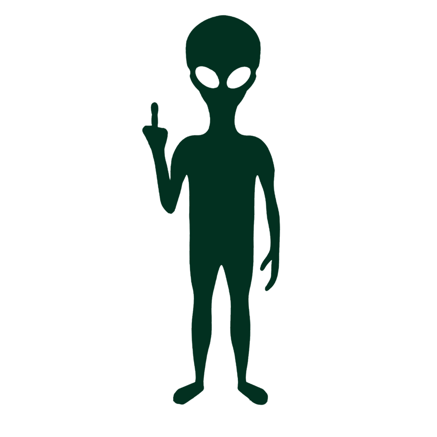 Alien Middle Finger Sticker
