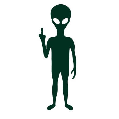 Alien Middle Finger Sticker