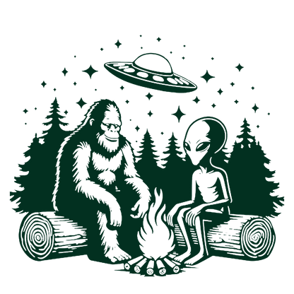 UFO, Bigfoot & Alien Campfire Sticker