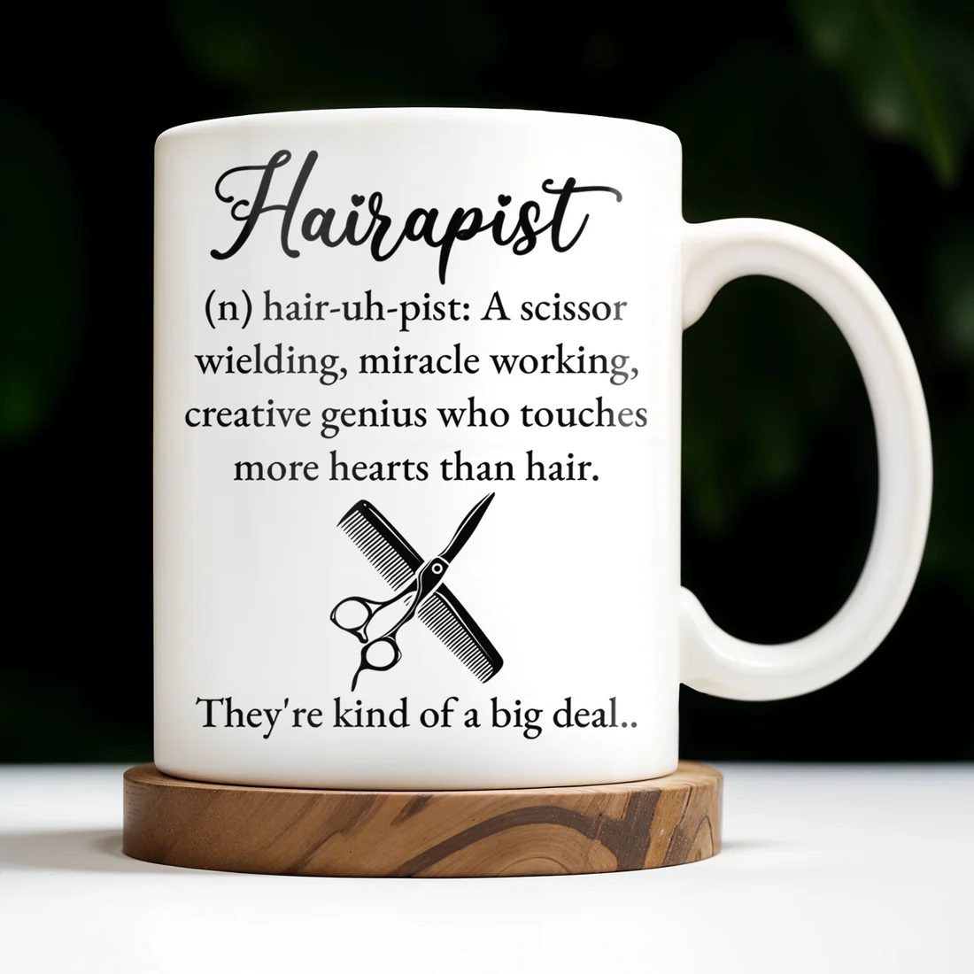 Hairapist Creative Genius Who Touches Hearts, Coffee Mug, Gift For Hairstylist