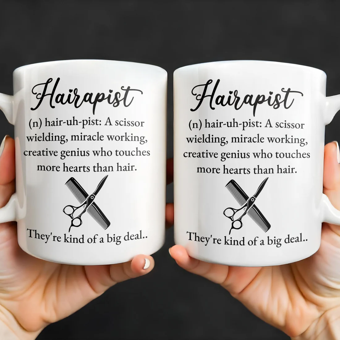 Hairapist Creative Genius Who Touches Hearts, Coffee Mug, Gift For Hairstylist