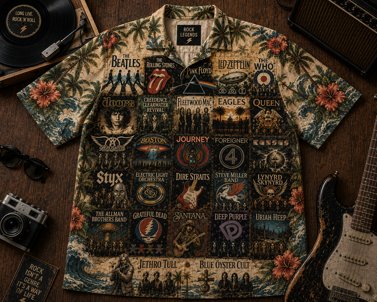Rock Lovers Hawaiian Shirt - Vintage Music Legend Fan Gift 3