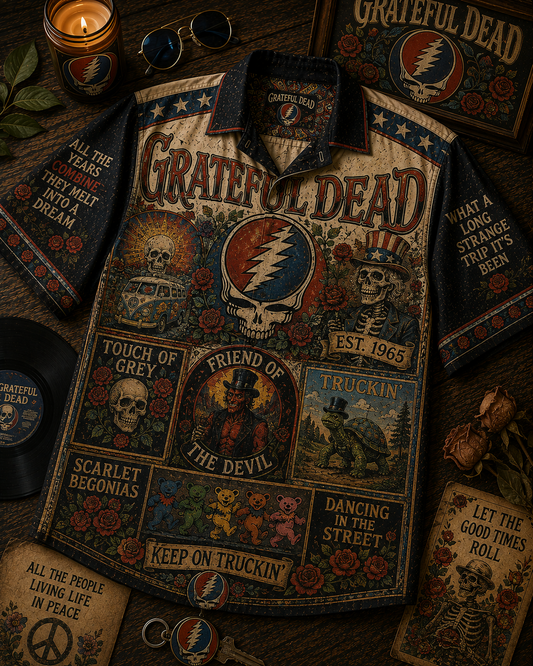 Grateful Dead Hawaiian Shirt - Vintage Music Fan Gift
