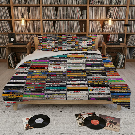Classic 80’s & 90’s Hip Hop Cassette Bedding Set -Gift For Classic Music Lovers