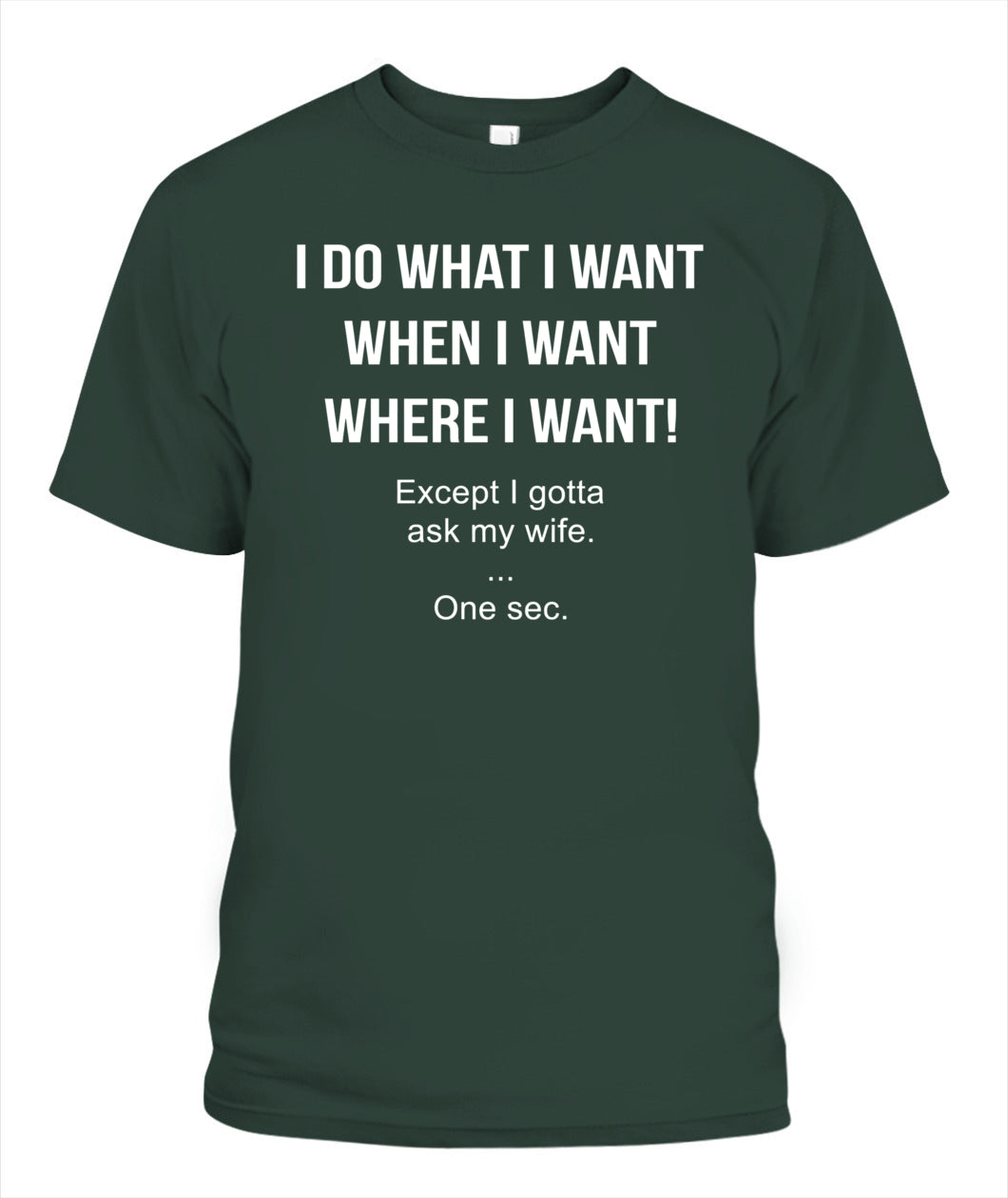 I Do What I Want When I Want Where I Want Except I Gotta Ask My Wife Funny Husband Shirt, Married Life Humor Shirt