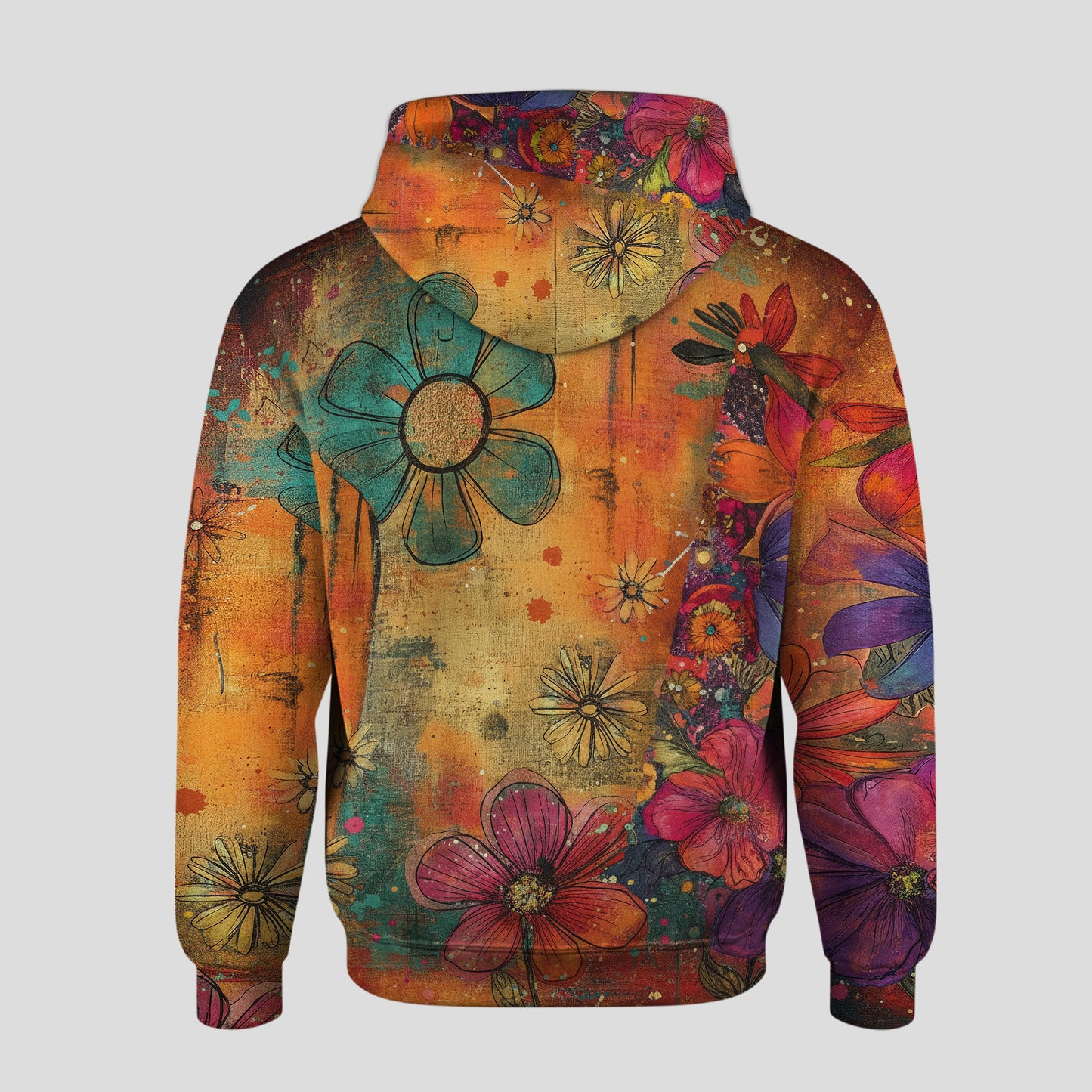 Personalized Hippie Style Floral Hoodie and Leggings