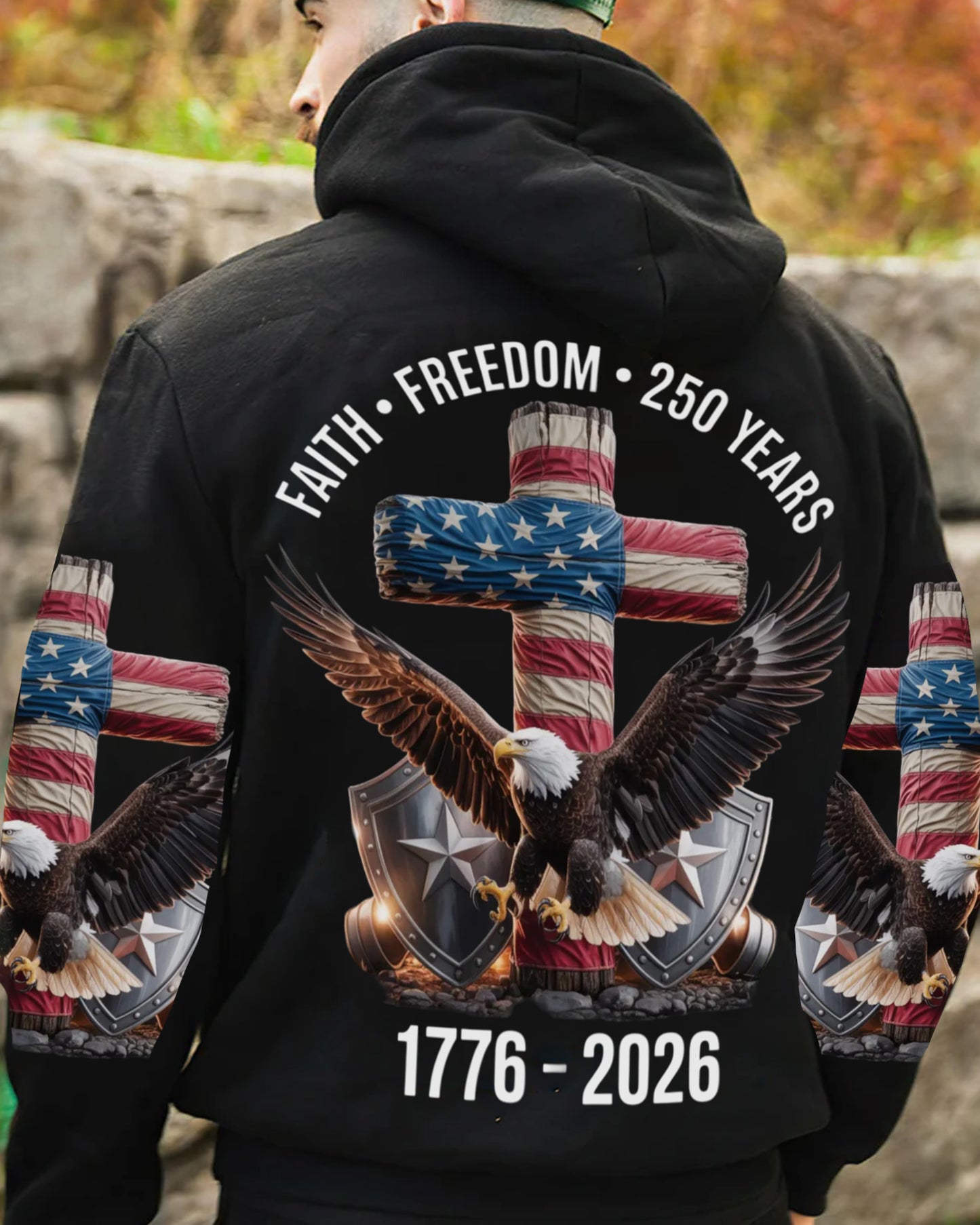 Faith Freedom 250 Years - Personalized Eagle All Over Print