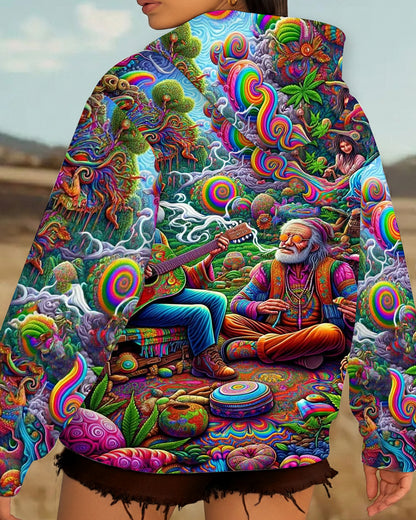 Psychedelic Hippie All Over Print Shirt
