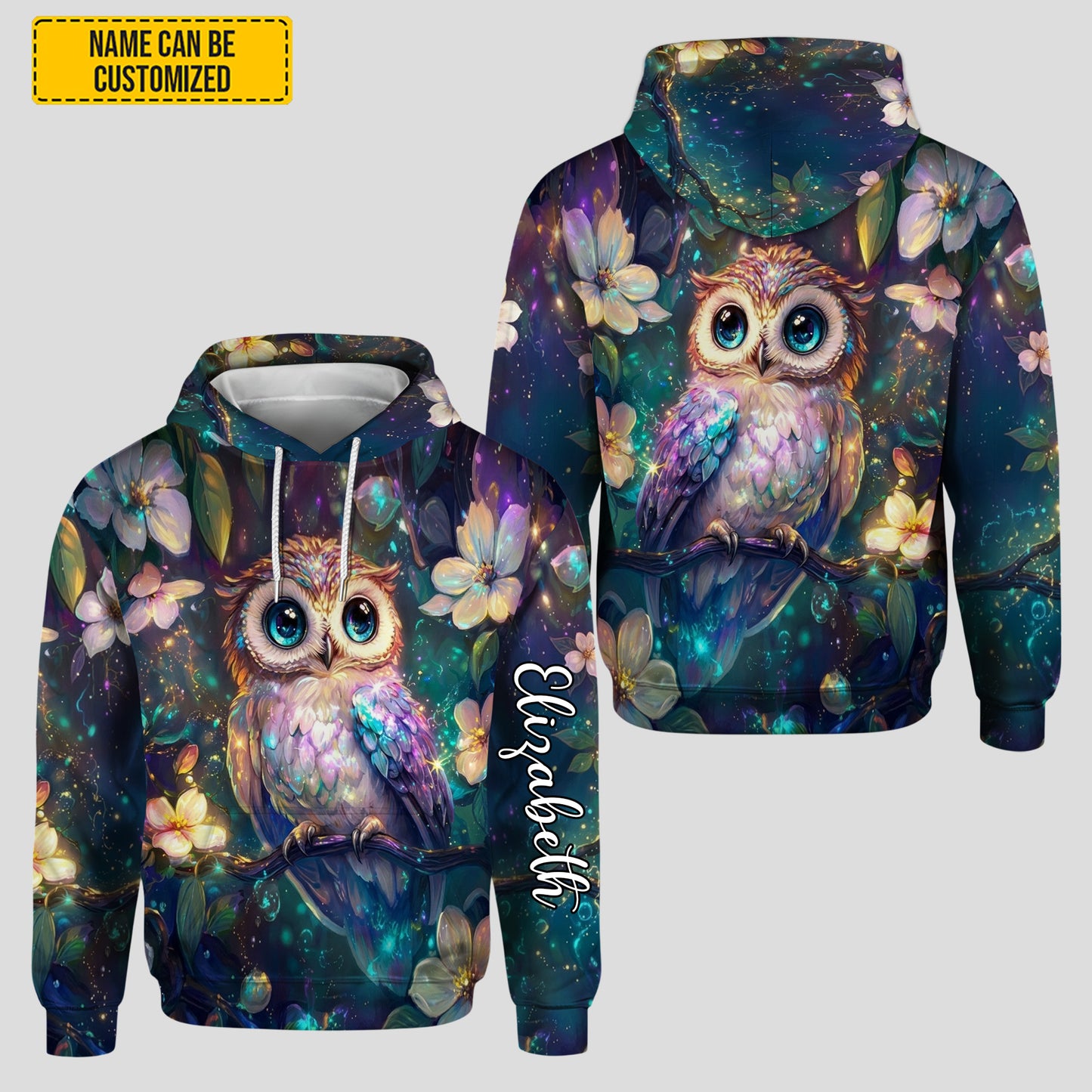 Personalized Beautiful Owl Hoodie and Leggings