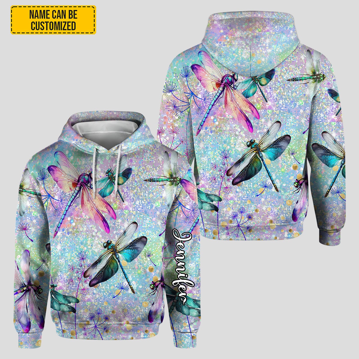Dragonfly Sparkle - Personalized Hoodie And Leggings