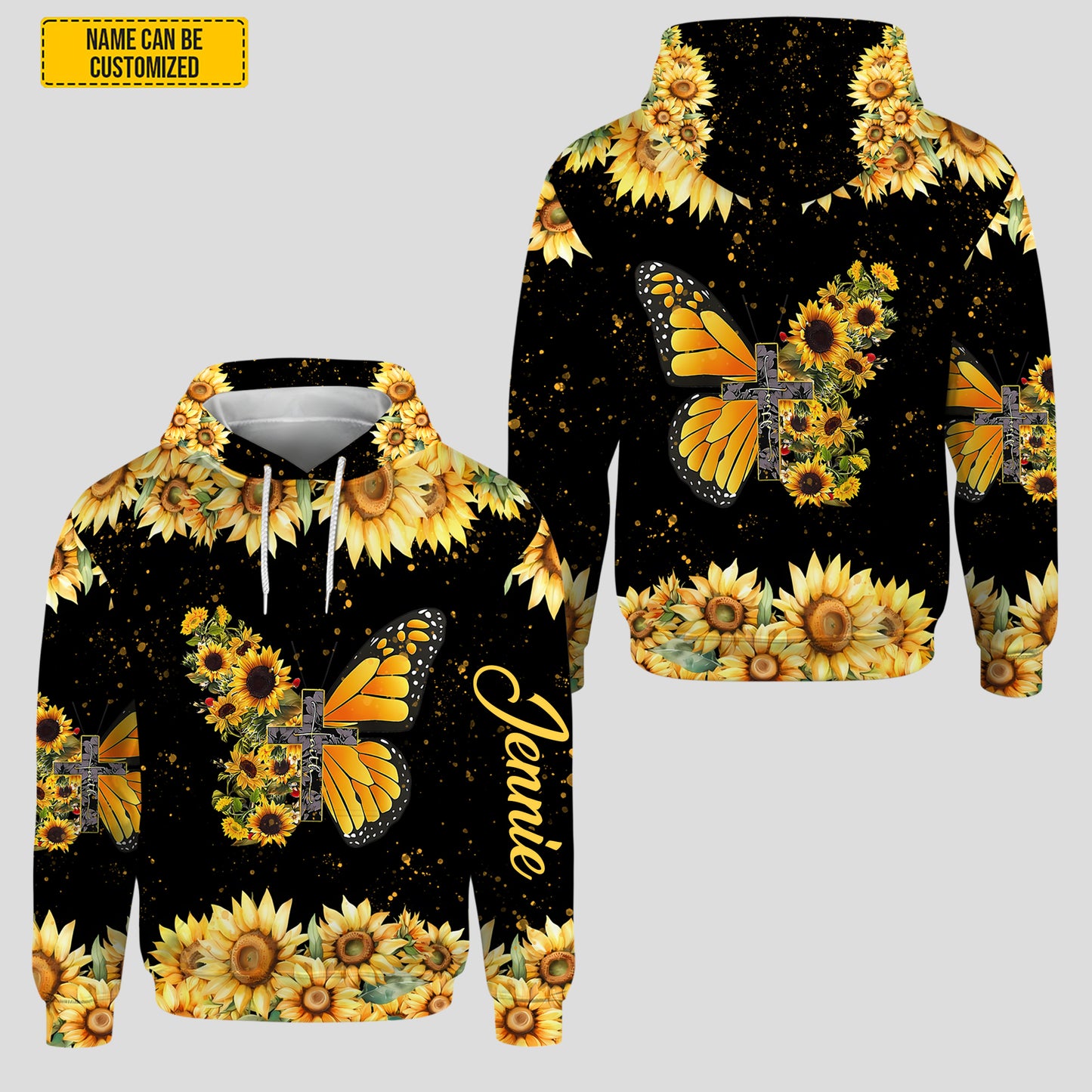 Personalized Sunflower & Butterfly Hoodie Leggings Set