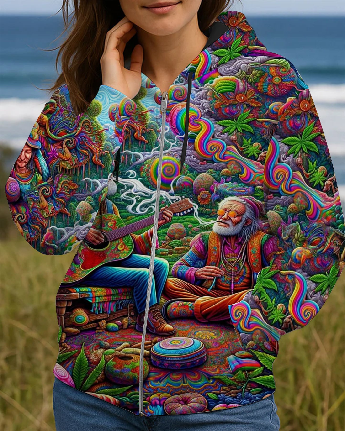Psychedelic Hippie All Over Print Shirt