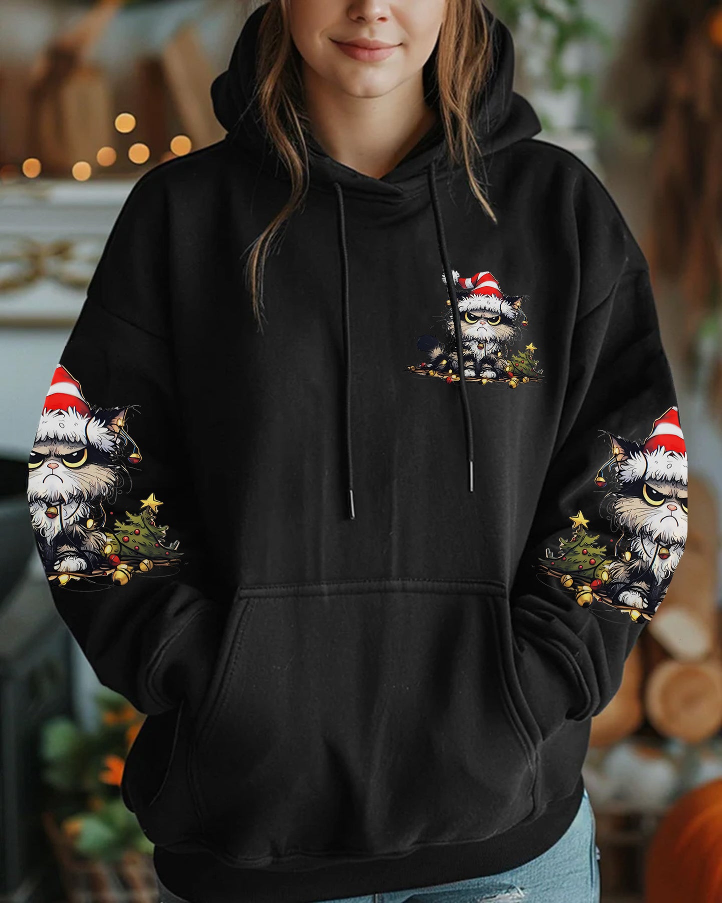 I’m Tired - Christmas Cat All Over Print Shirt