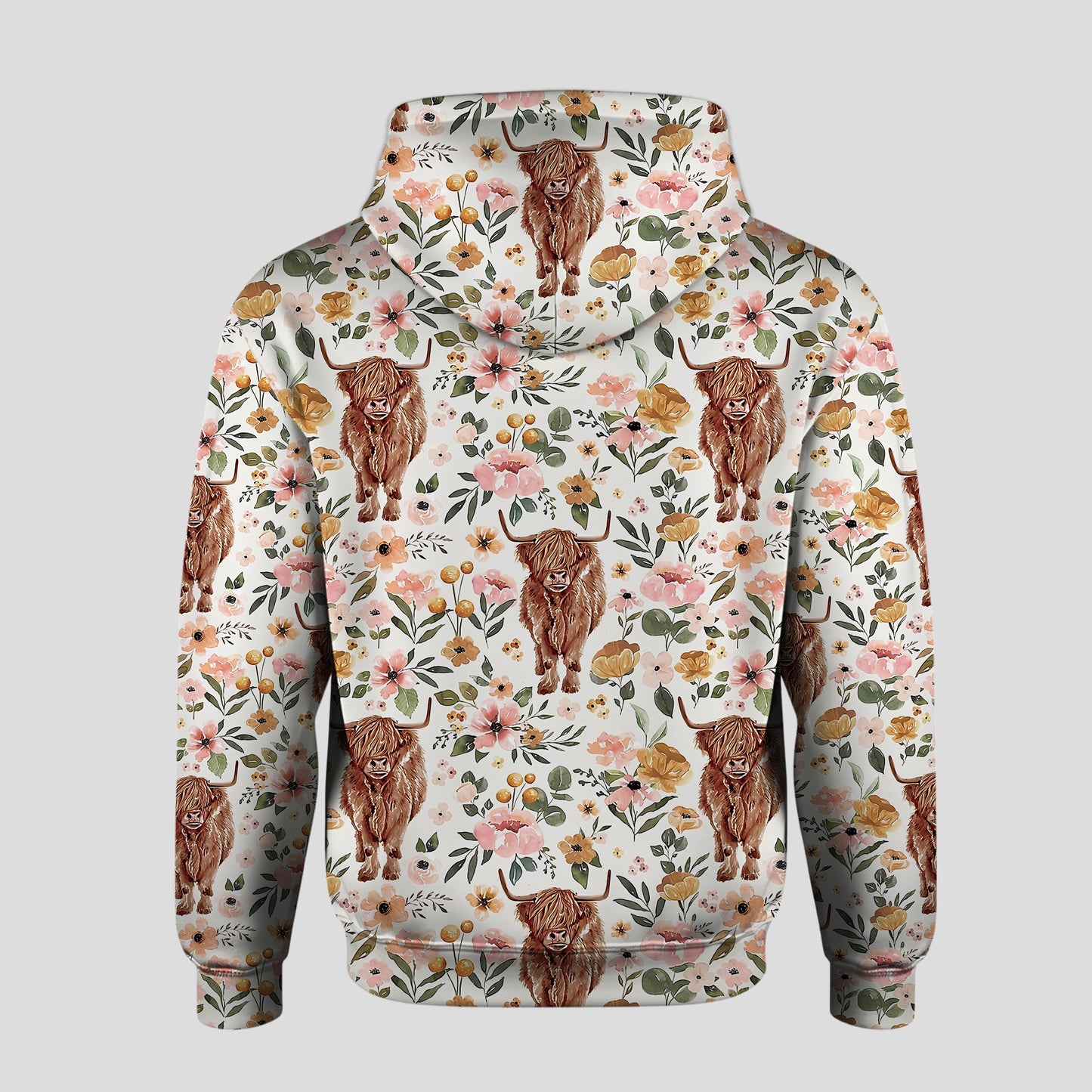 Highland Cow Flower - Personalized Highland Cow Hoodie and Leggings