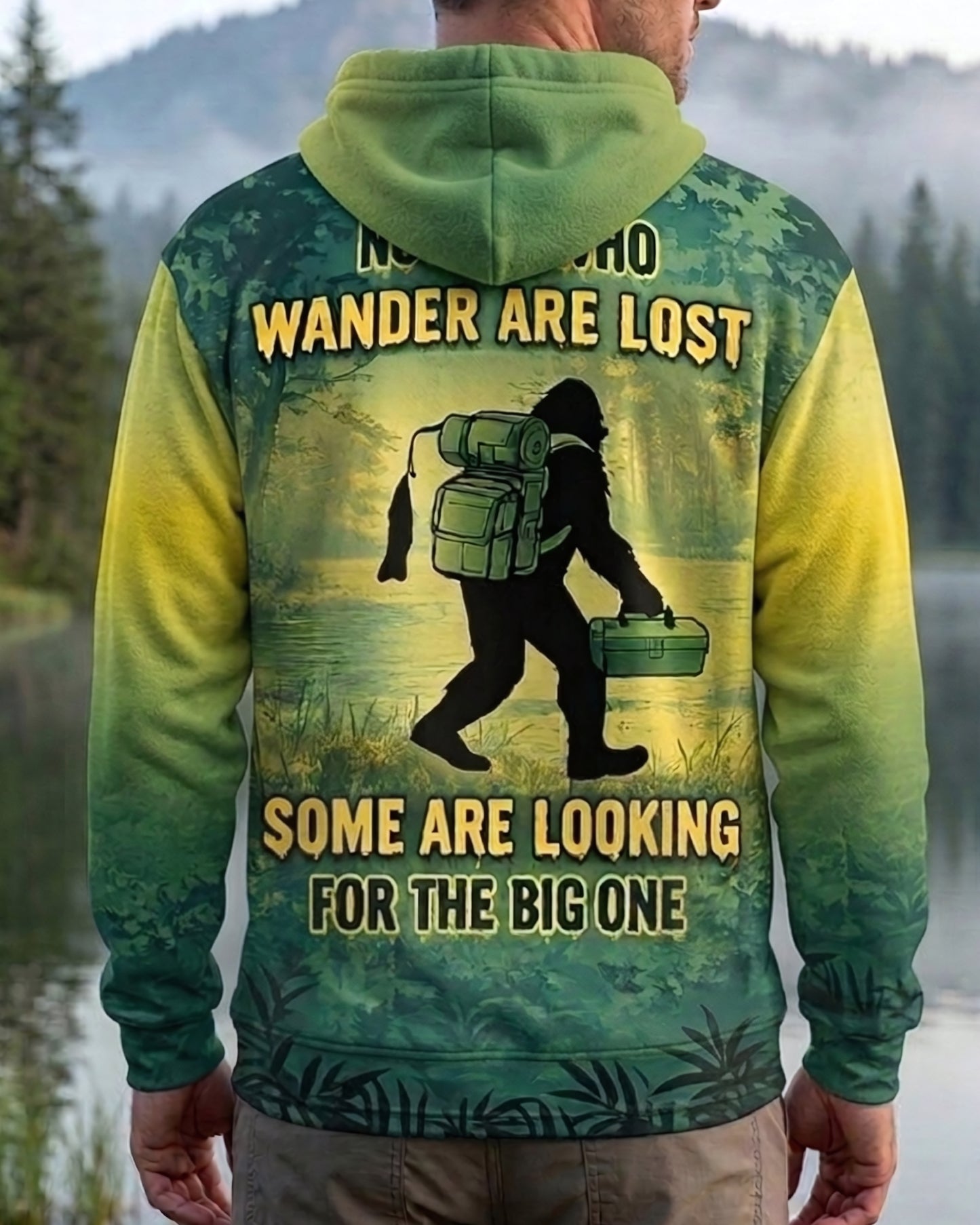 Bigfoot Fishing All Over Print Shirt