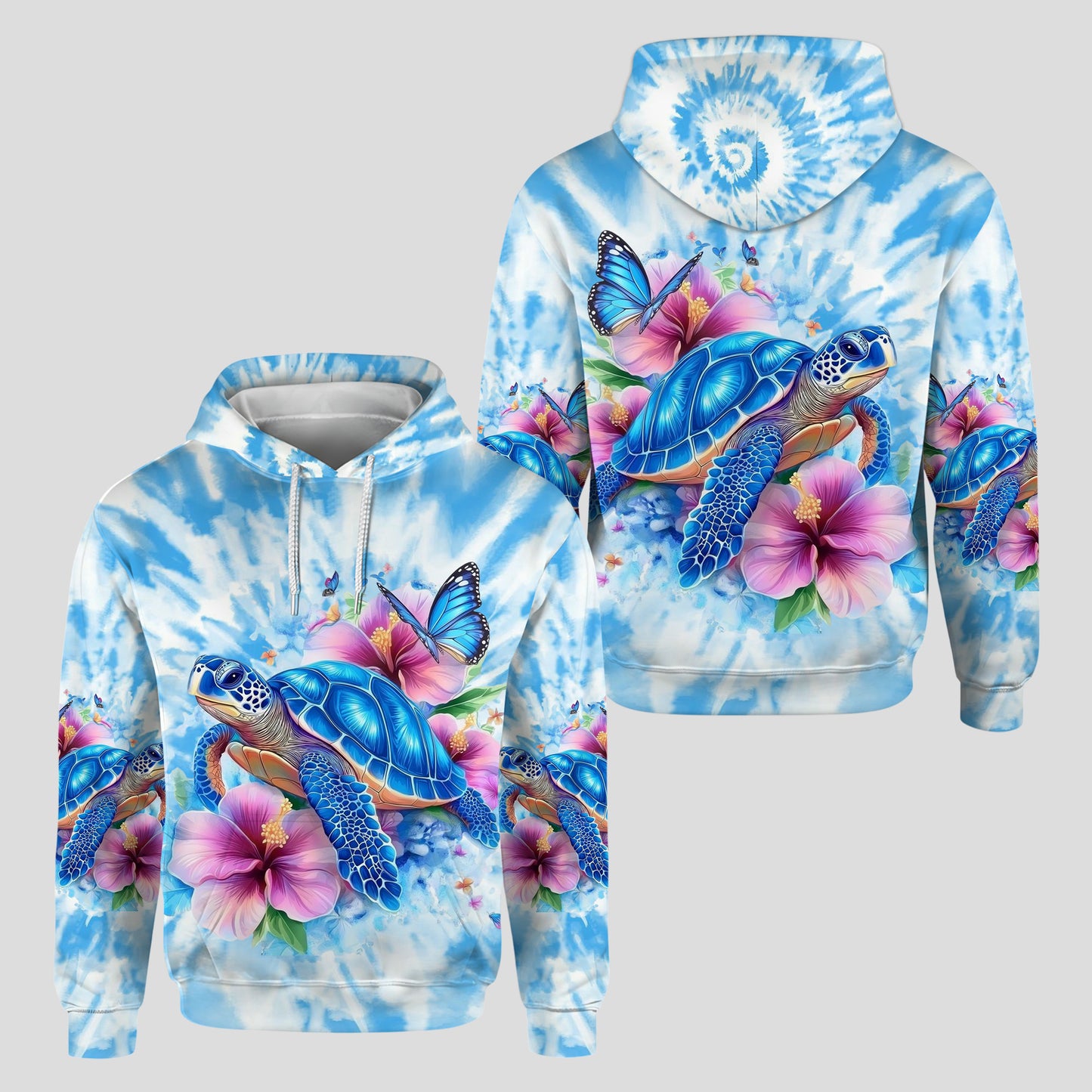 Turtle & Floral - Personalized Hoodie and Leggings