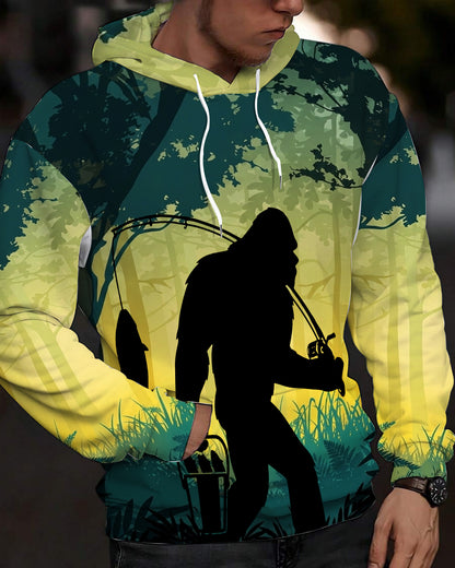 Bigfoot Fishing All Over Print Shirt