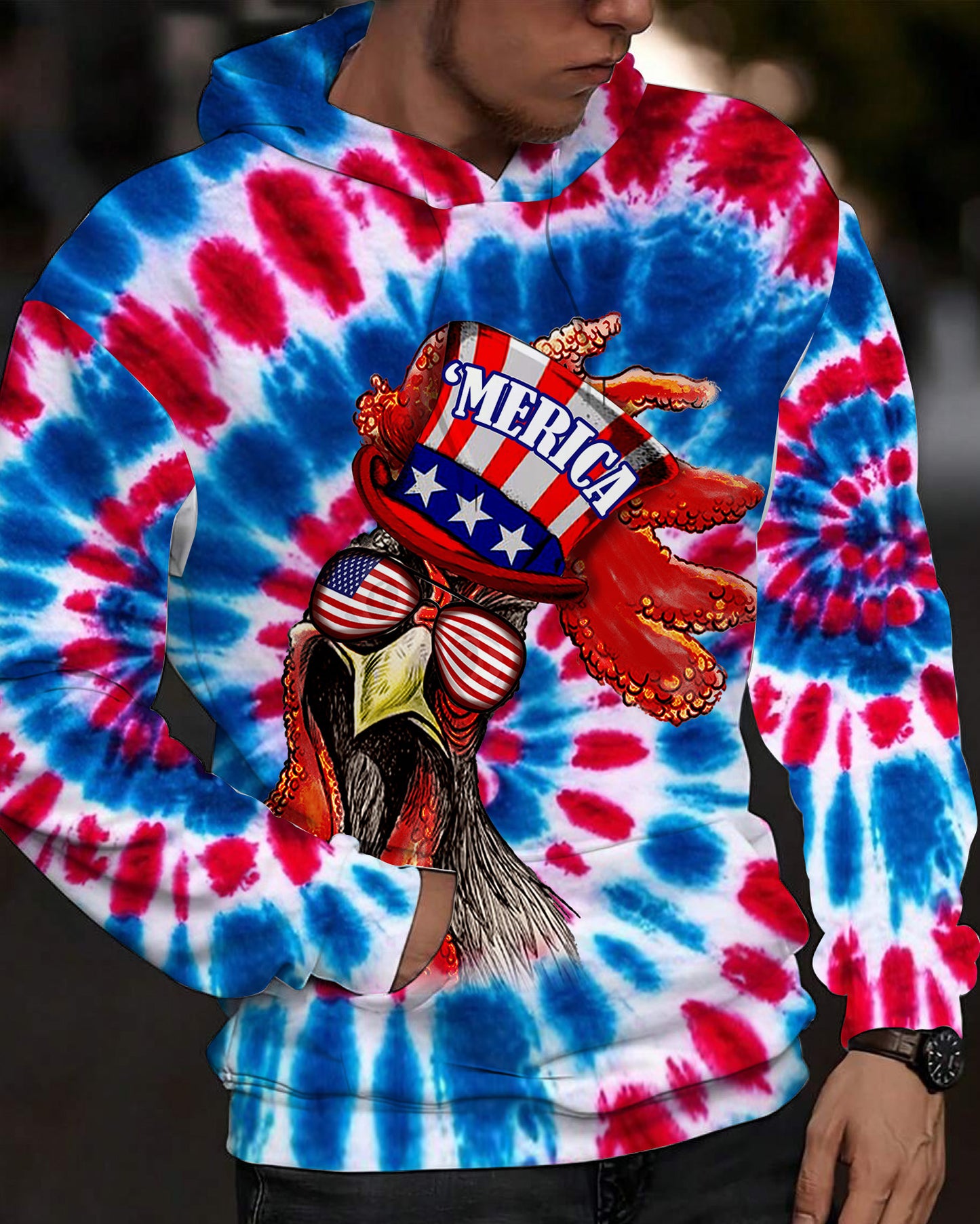 Chicken Rooster Patriotic - Personalized Chicken All Over Print Shirt