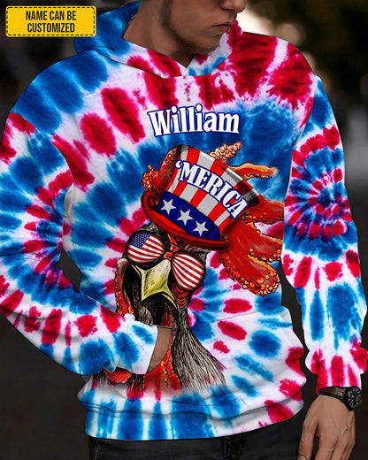 Chicken Rooster Patriotic - Personalized Chicken All Over Print Shirt