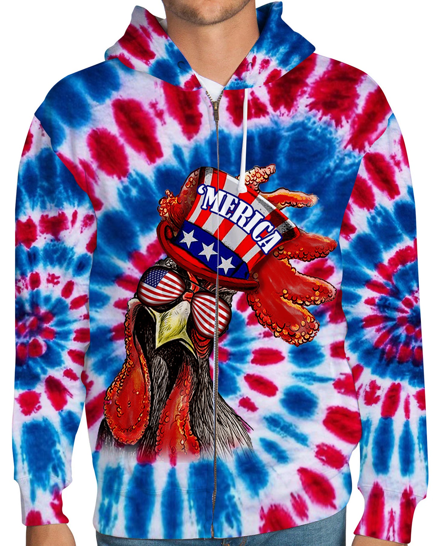Chicken Rooster Patriotic - Personalized Chicken All Over Print Shirt