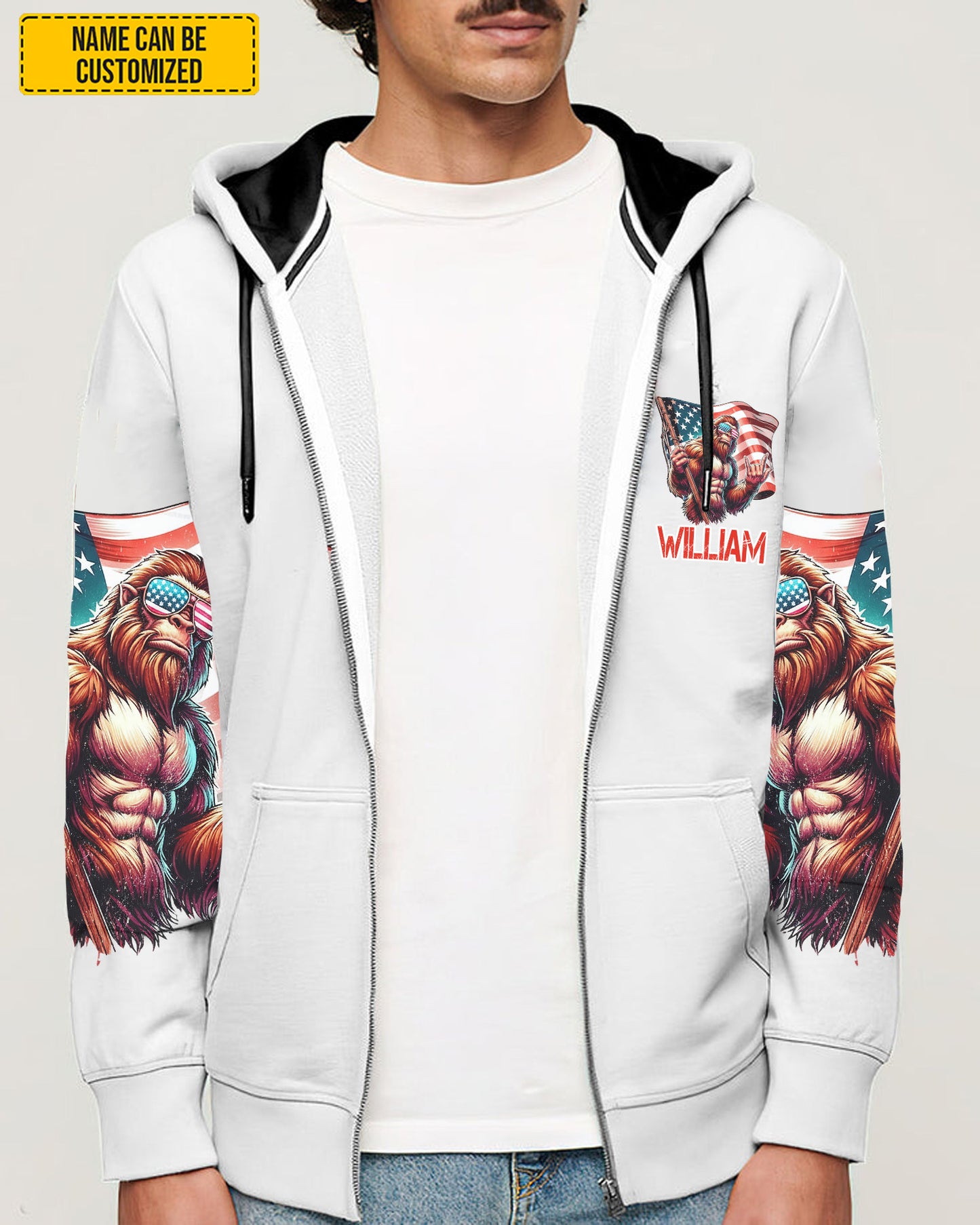 AMerica Flag – Personalized Bigfoot All Over Print Shirt