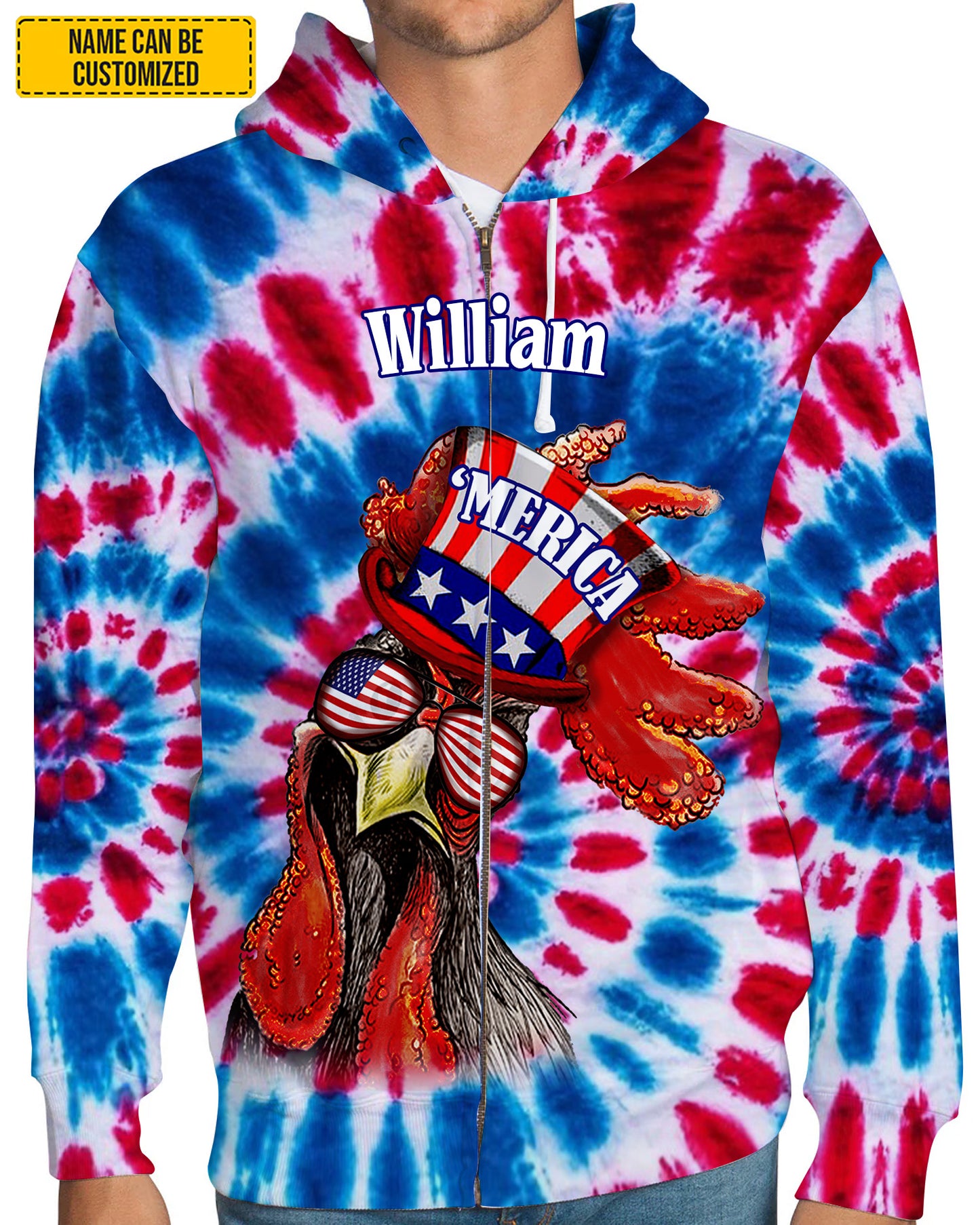 Chicken Rooster Patriotic - Personalized Chicken All Over Print Shirt