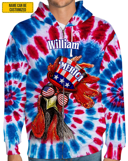 Chicken Rooster Patriotic - Personalized Chicken All Over Print Shirt