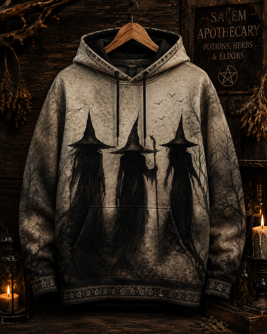 Witch Coven V-Neck Shirt, Salem Witch Gothic Tee, Dark Witchy Halloween Shirt, Witch Lover Gift