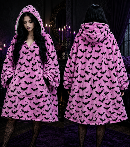 Pink Bat Blanket Hoodie – The Perfect Gift for Spooky Souls 🦇🩷🎁