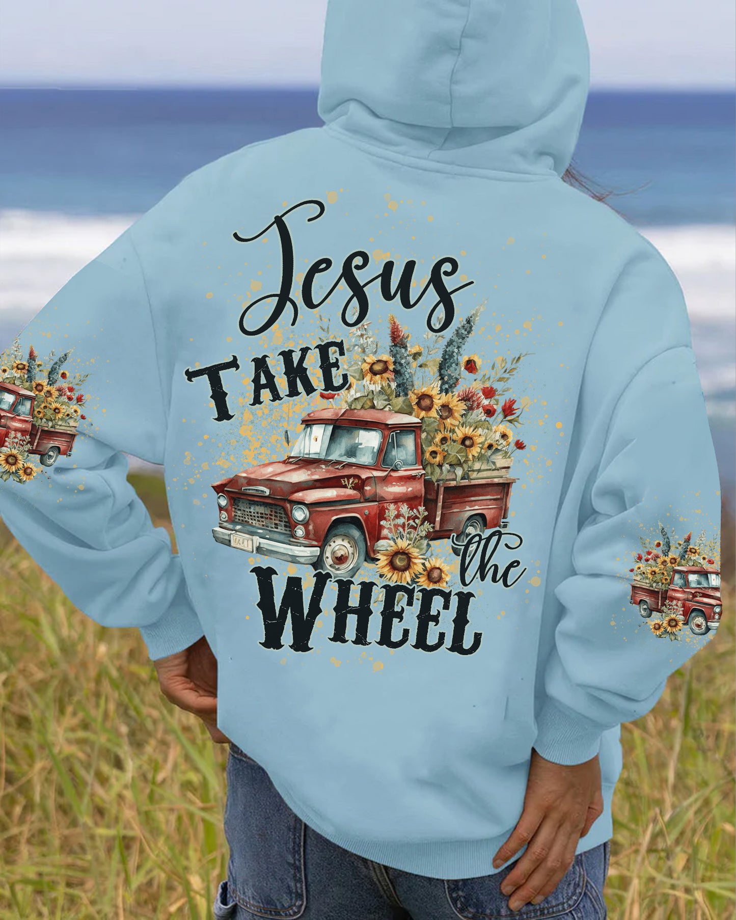 Jesus Take The Wheel - Personalize All Over Print
