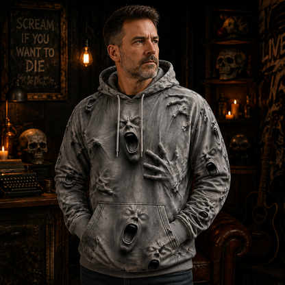 Trapped Souls Horror Hoodie – Creepy Halloween Gift for Dark Art & Horror Lovers