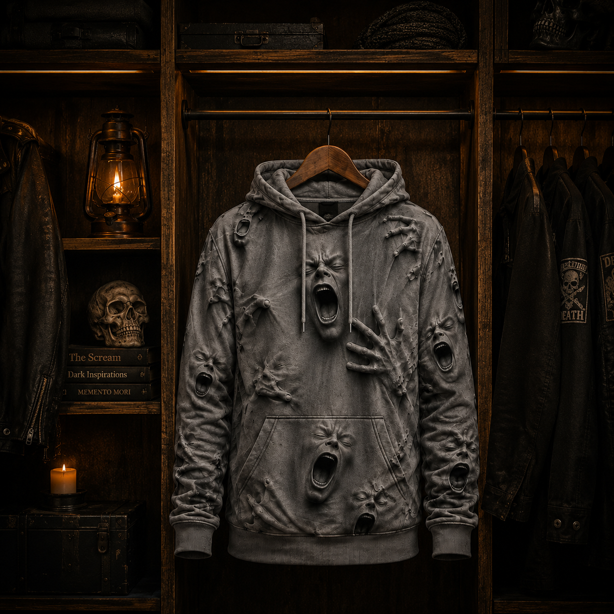 Trapped Souls Horror Hoodie – Creepy Halloween Gift for Dark Art & Horror Lovers