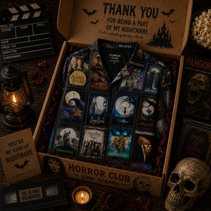 Horror Movie Legends Collage Hawaiian Shirt – Classic Scary Movie Gift for Horror Fans Version 4