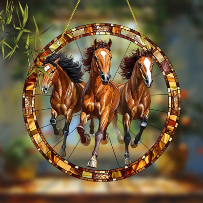 Horse Lover's Stained Glass Suncatcher