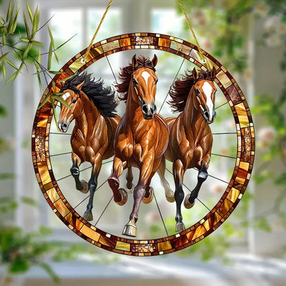 Horse Lover's Stained Glass Suncatcher