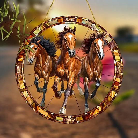 Horse Lover's Stained Glass Suncatcher