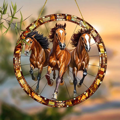 Horse Lover's Stained Glass Suncatcher