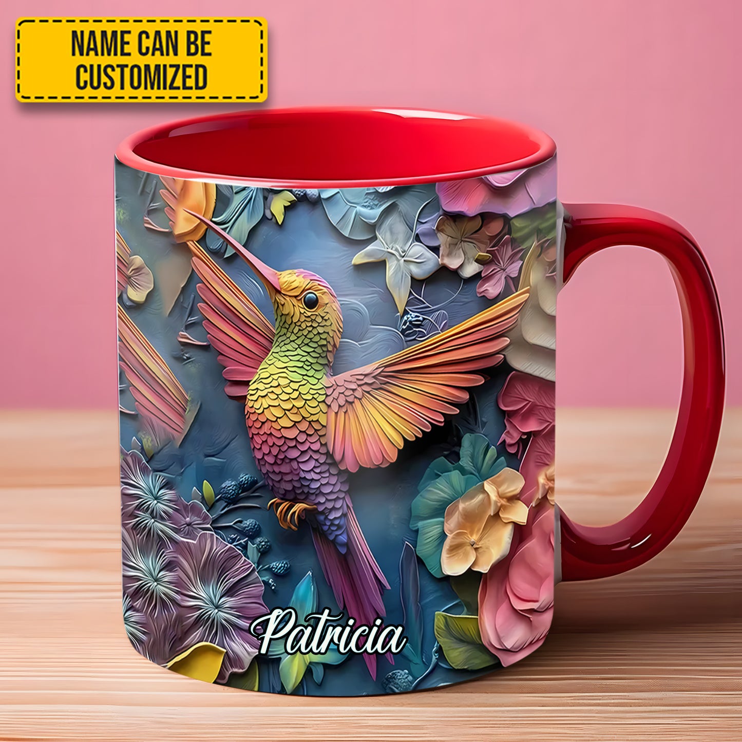 Hummingbird accent mug - Personalized Accent Mug