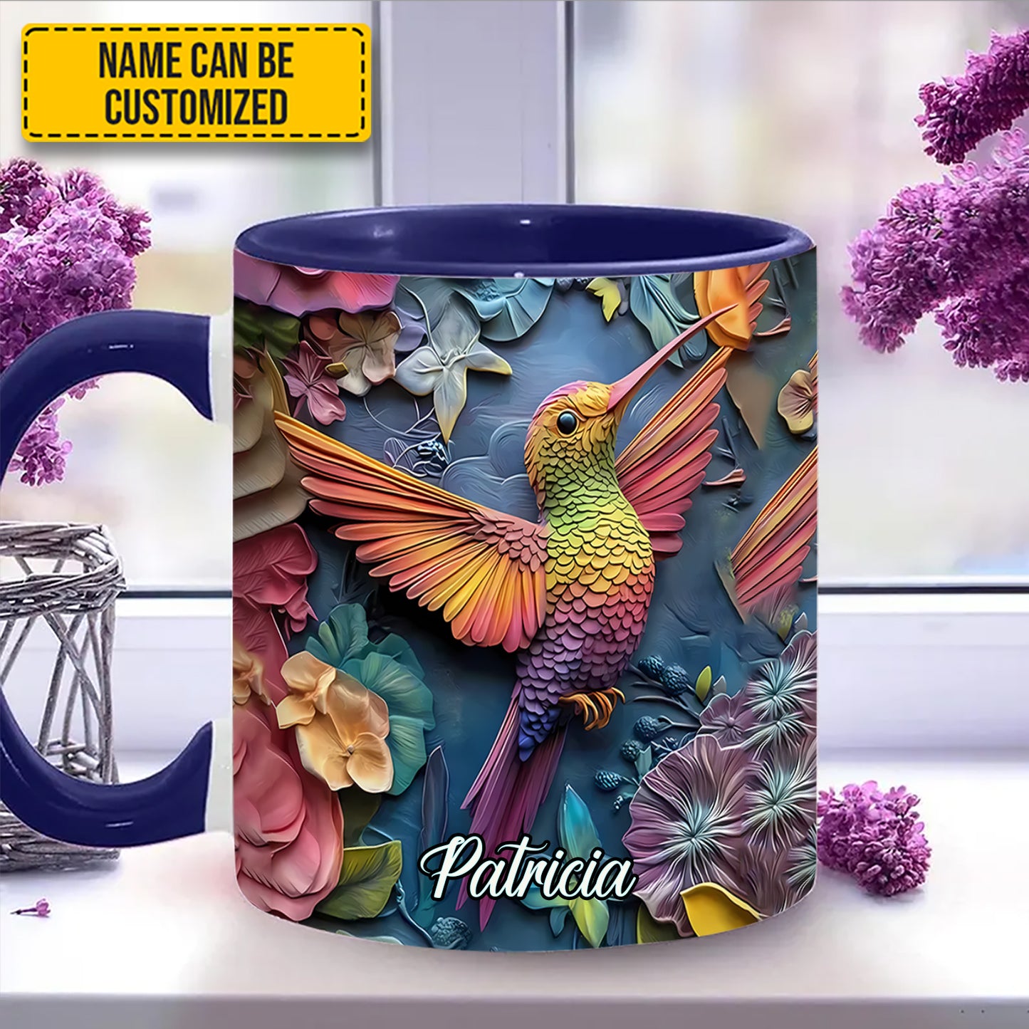 Hummingbird accent mug - Personalized Accent Mug