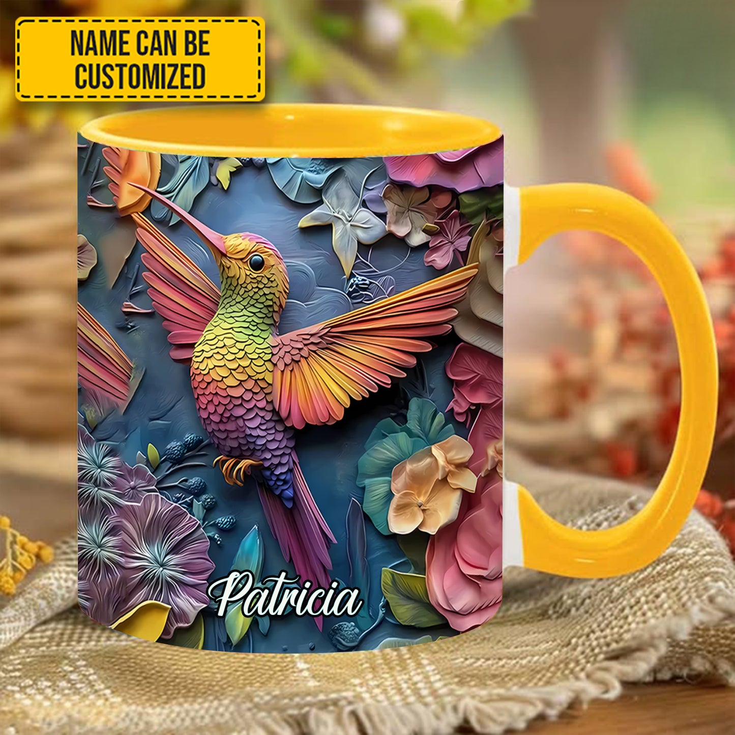 Hummingbird accent mug - Personalized Accent Mug