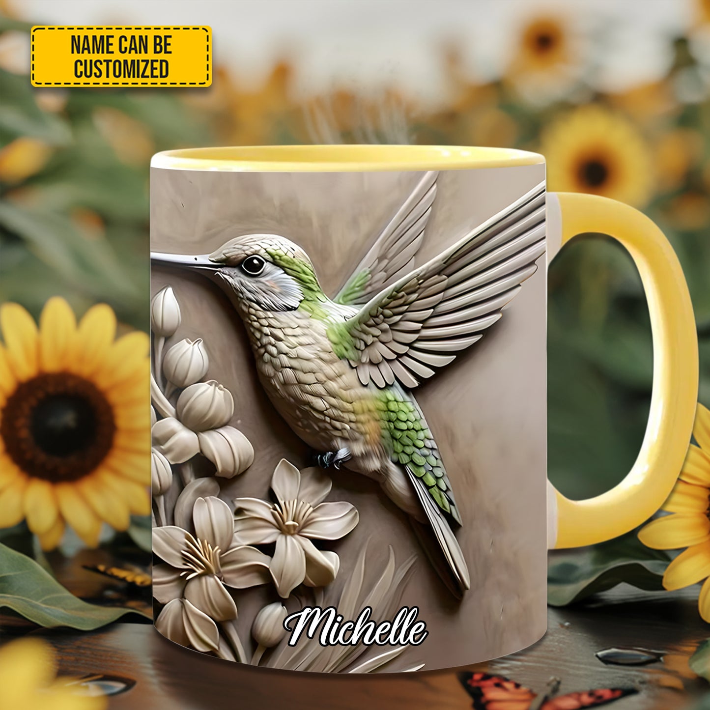 Hummingbird Accent Mug - Personalized Accent Mug
